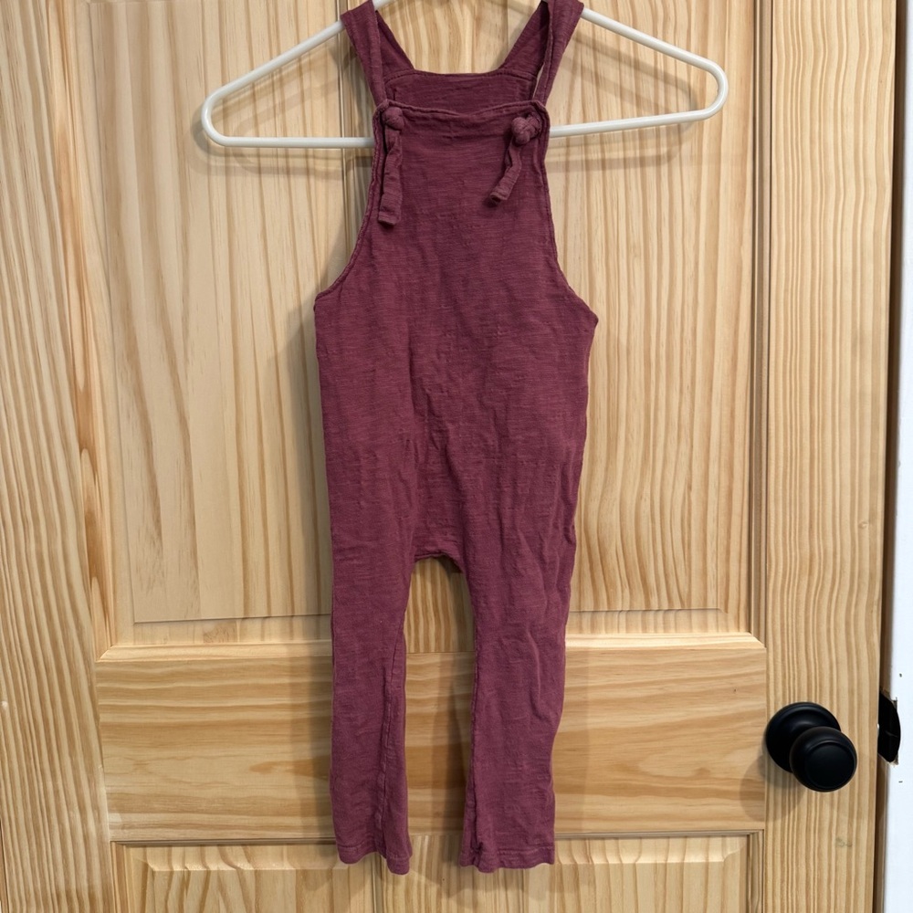 Childhoods Clothing Kids 3T Plum Purple Slub Knit Tie Strap‎ Romper Made in USA